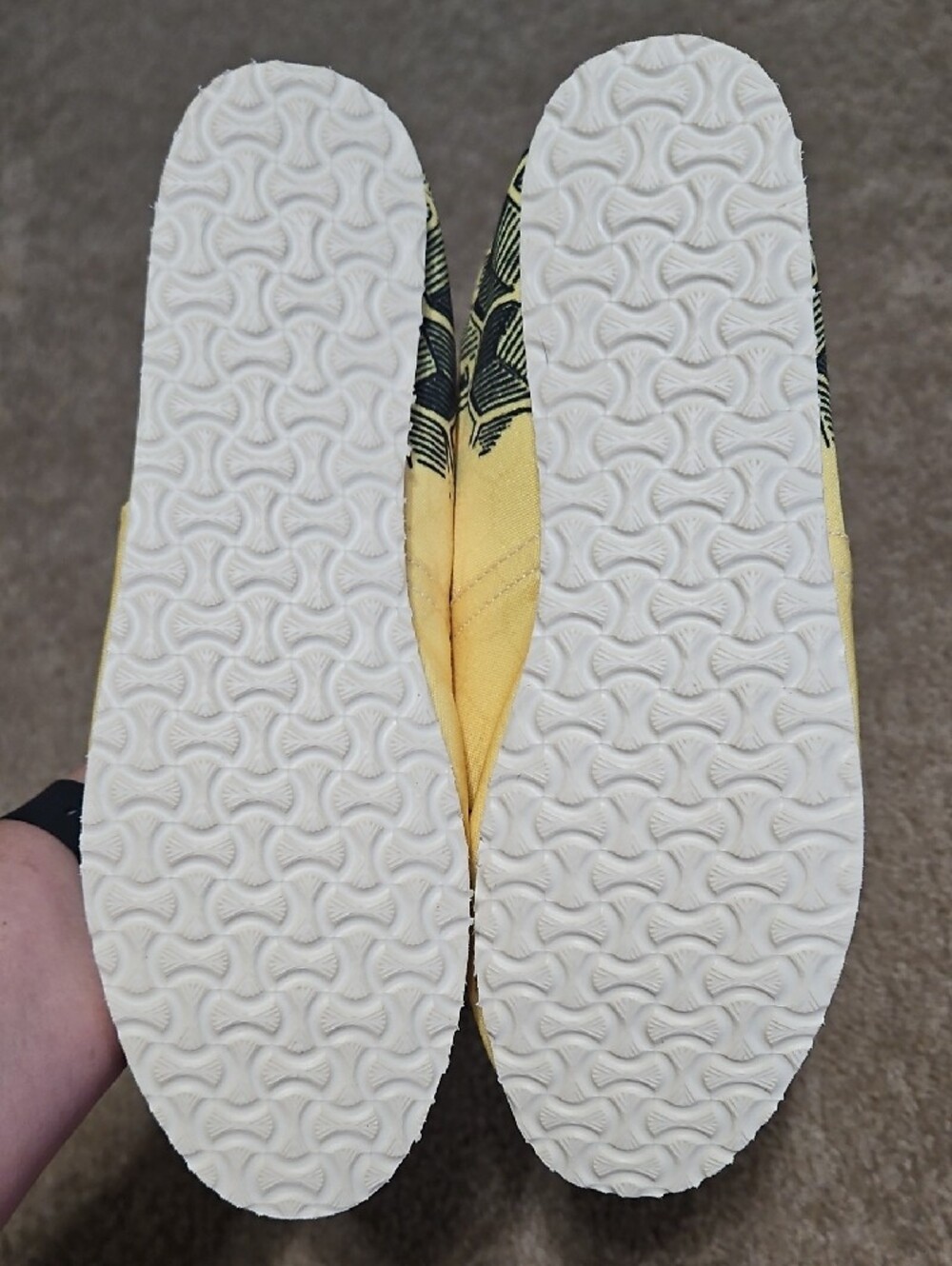 Groove Bags Yellow Canvas Slip-On Flats with Bee Print - Picture 2 of 4